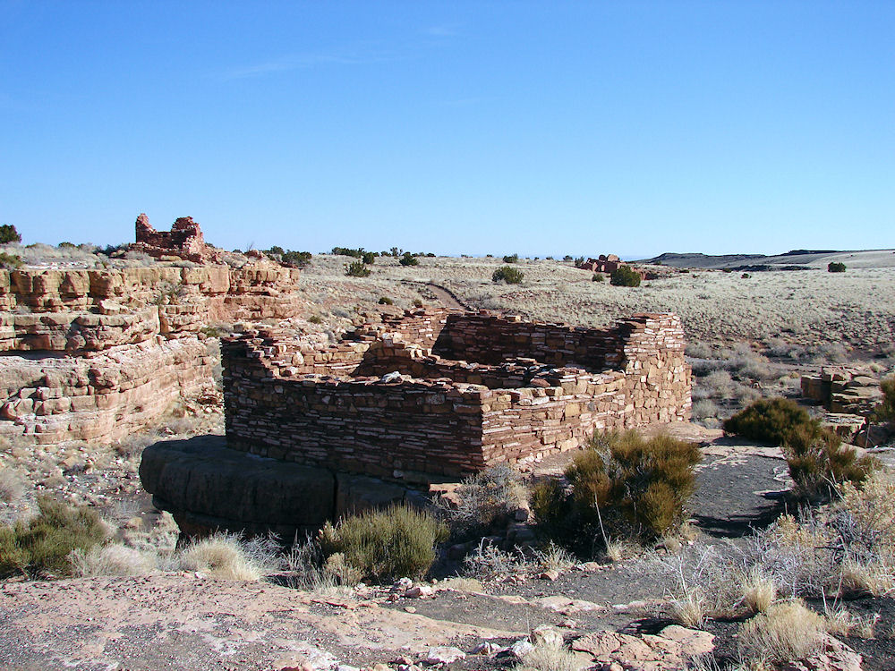 Box Canyon Dwellings. Lomaki Pueblo In Background. Wupatki National Monument, Anasazi & Sinagua Ruins, Flagstaff, Arizona. Hikes, Travels, & Tours. Photos, Pictures, Images, & Reviews.