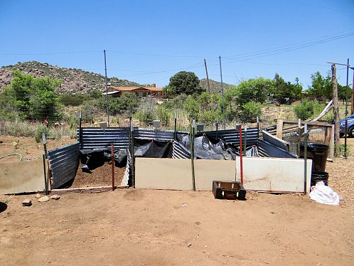 Compost Containers. Yarnell Community Garden Project, Yarnell, Arizona. Pictures, Photos, Images, Descriptions, Information, & Reviews.
