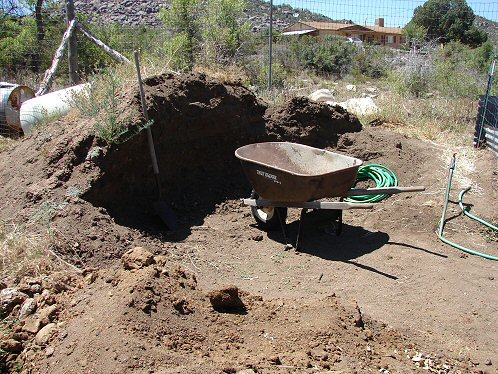 Dirt Pile. Yarnell Community Garden Project, Yarnell, Arizona. Pictures, Photos, Images, Descriptions, Information, & Reviews.